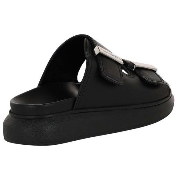 NEW Alexander McQueen Black Chunky Leather Sandals - Picture 2 of 6